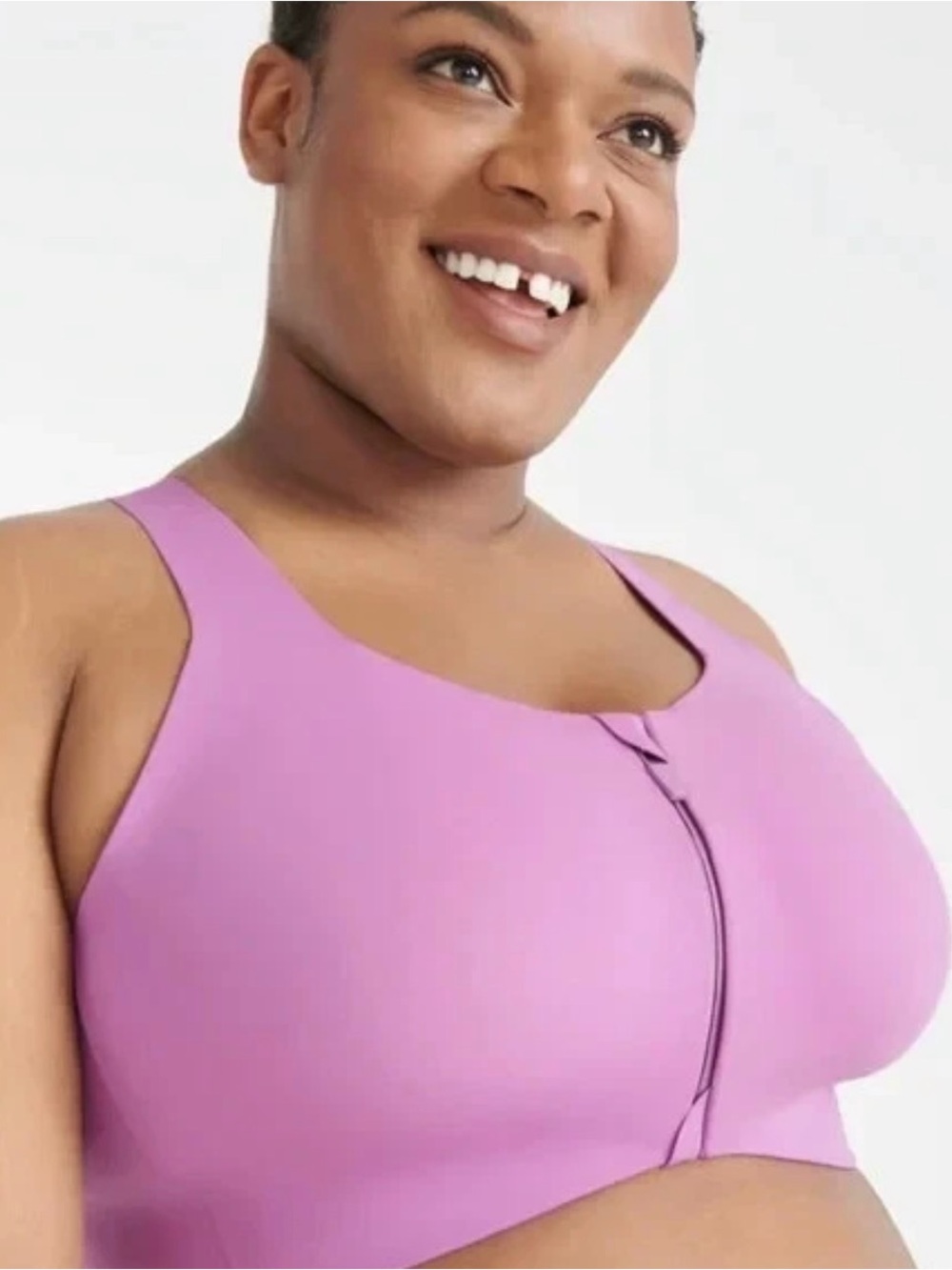 Knix Catalyst Sports Bra Amethyst Front Zip Size 7 Lavender